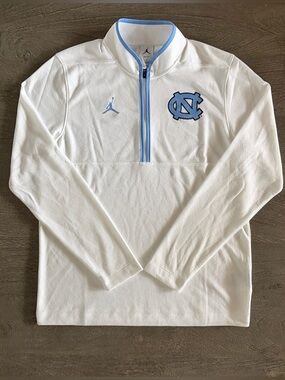 Nike White & Light Blue UNC Quarter-Zip Pullover Jacket